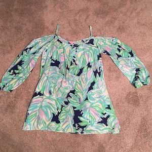Lilly Pulitzer uptown trunk cold shoulder dress